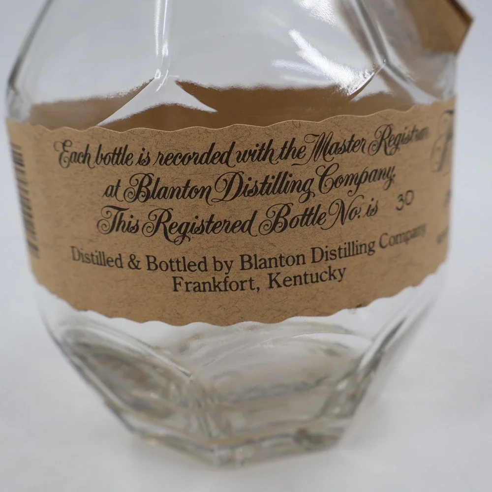 Blanton's Empty Bourbon Bottle 750ml Clear Faceted Glass Rick 107 Barrel 595